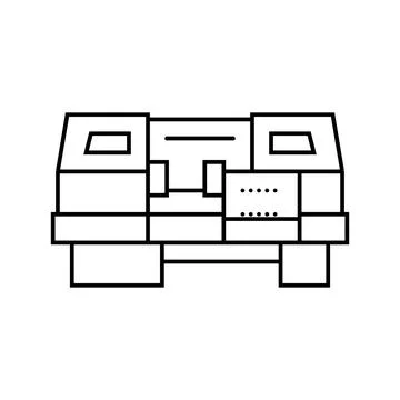 Cnc machine tool work line icon vector illustration Stock Illustration