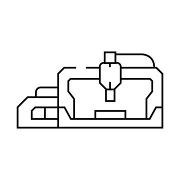 Cnc machine tool work line icon vector illustration Stock Illustration