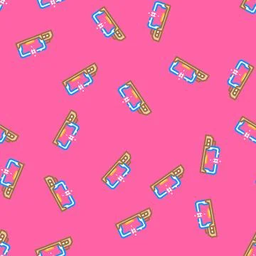 Cnc machine tool work vector seamless pattern Illustrazione stock