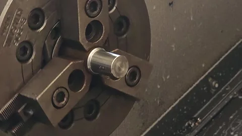 CNC machine Turing a part. Stock Footage 286801617
