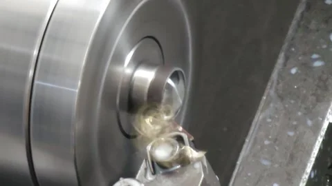 CNC machine Turing a part. Stock Footage 286801694