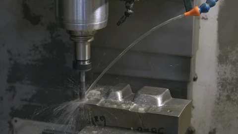 CNC Machine Very Clean Shot Without Window for manufacturing industry for steel Stock Footage 125181243
