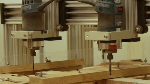 CNC, Machine, Woodworking, Automation Stock Footage 115096431