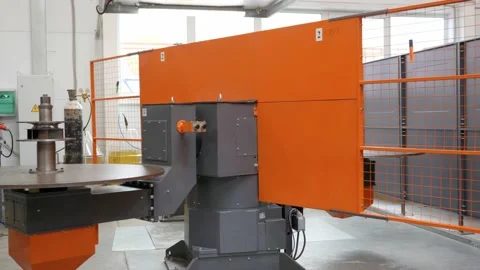 Cnc machine at work. cutting tool processing steel metal detail on turning cnc Stock Footage 233603761