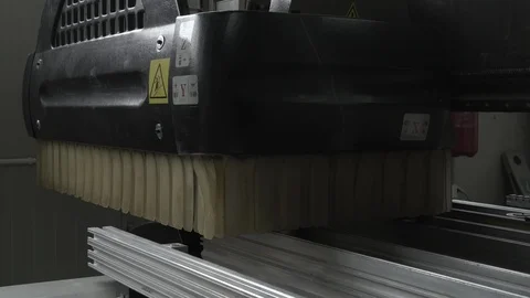Cnc machine work processing for woodworking at workshop, industrial production. Stock Footage 87802700