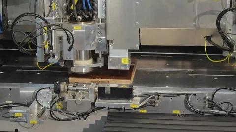 CNC machine. Workpiece. Close up. Stock Footage 69885362