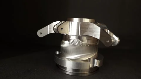 CNC Machined Metal Coupling Assembly Stock Footage 331342169