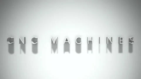 Cnc machines 3D title animation white text on a white background Stock Footage 299379921