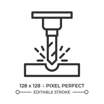CNC machining line icon Stock Illustration