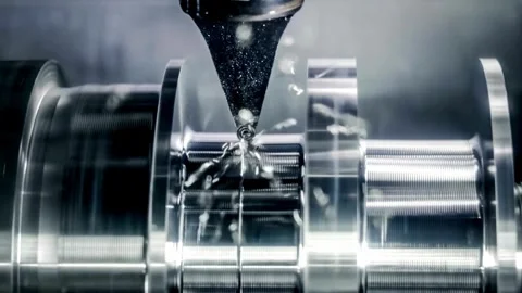 CNC Machining: Precision Metal Part Fabrication Process Stock Footage 308635834