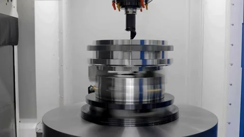 CNC Machining Process: Precision Metal Part Fabrication Stock Footage 308341511