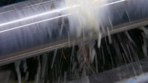 CNC metal grinding machine. Make the steel part smooth to shine. Sparks during Video stock 129847093