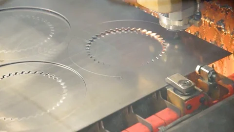 CNC metal laser cutting Stock Footage 108691072