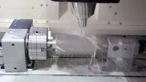 CNC metal processing industrial machine Stock Footage 72085219