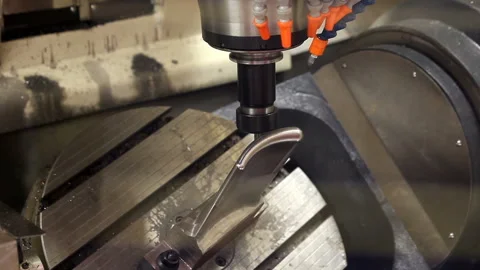 CNC metal processing machine Stock Footage 90858539