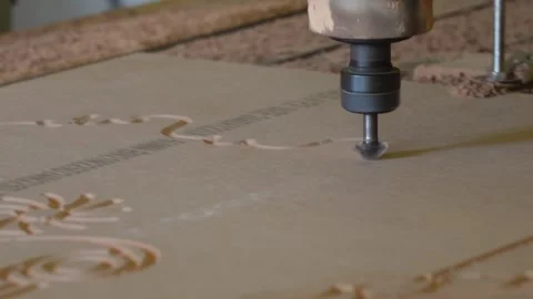 CNC milling machine actively carving a design Stock Footage 316231488