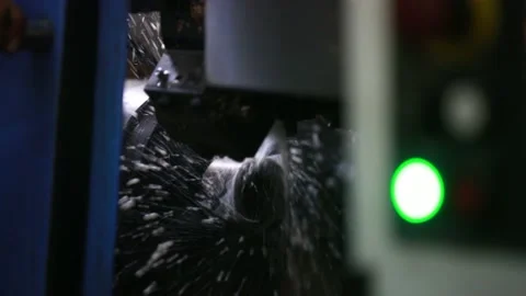 The CNC milling machine cutting the shell mold parts by solid end mill Stock Footage 150750174