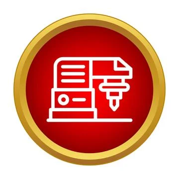 Cnc milling machine cutting tool manufacturing icon Stock Illustration