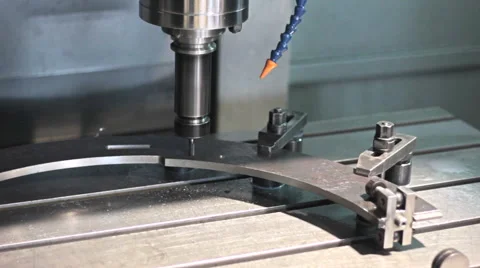 CNC milling machine drilling hole in stiil part 스톡 동영상 60235504