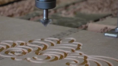 CNC milling machine engraving into a workpiece Stock Footage 316231847