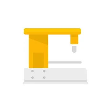 Cnc milling machine icon flat isolated Illustrazione stock