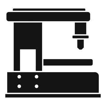 Cnc milling machine icon, simple style Illustrazione stock