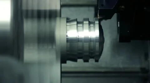 CNC milling machine makes some steel part on a factory Stock-Footage 12846995