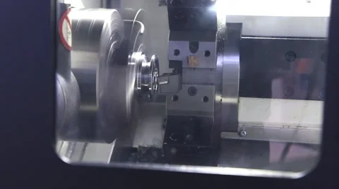 CNC milling machine makes some steel part on factory Stock Footage 65419633