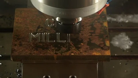CNC milling machine making a sign Stock Footage 72707503