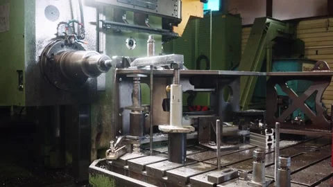 CNC milling machine in metal working factory Stock Footage 249408923