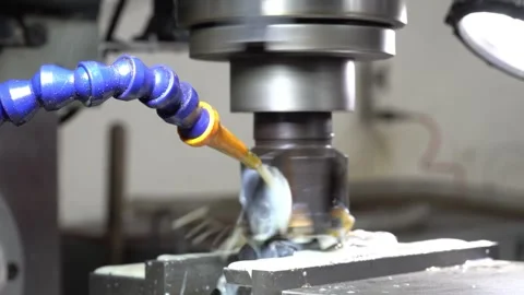 CNC milling machine precision-cutting metal Stock Footage 323300686