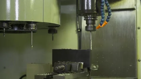 CNC milling machine proceccing plastic detail Видео 55014707