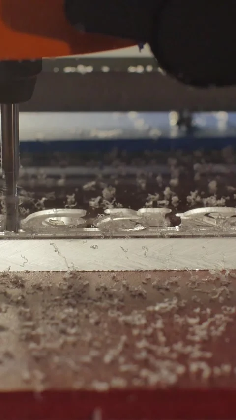 CNC milling machine processes a plastic blank Stock Footage 248949839