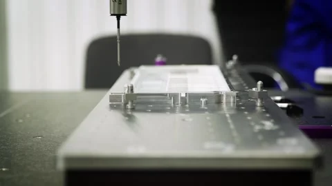 CNC milling machine for processing aluminum sheet, wood, acrylic Stock Footage 259613631