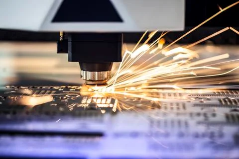 Cnc milling machine. Processing and laser cutting for metal in the industrial Fotos Stock