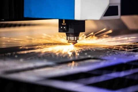 Cnc milling machine. Processing and laser cutting for metal in the industrial Stock-Fotos