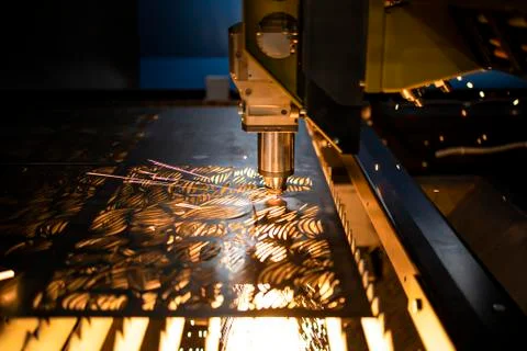 Cnc milling machine. Processing and laser cutting for metal in the industrial Stock Photos