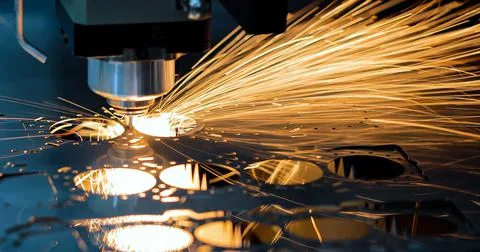 Cnc milling machine. Processing and laser cutting for metal in the industrial Stock Photos