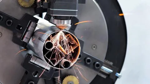 Cnc milling machine. Processing and laser cutting for metal in the industrial Stock Photos