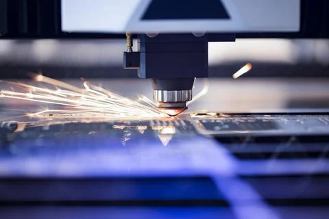 Cnc milling machine. Processing and laser cutting for metal in the industrial Foto stock