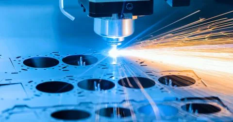 Cnc milling machine. Processing and laser cutting for metal in the industrial Stock Photos