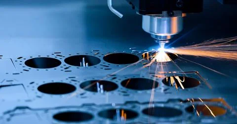 Cnc milling machine. Processing and laser cutting for metal in the industrial Stock Photos