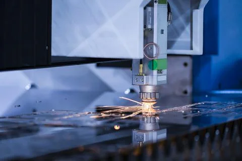 Cnc milling machine. Processing and laser cutting for metal in the industrial Fotos Stock
