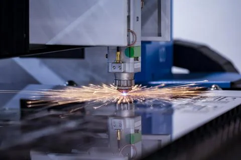 Cnc milling machine. Processing and laser cutting for metal in the industrial Stock Photos