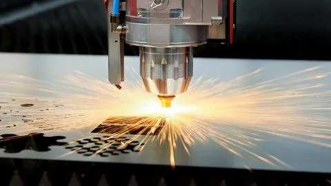 Cnc milling machine. Processing and laser cutting for metal in the industri.. Foto stock