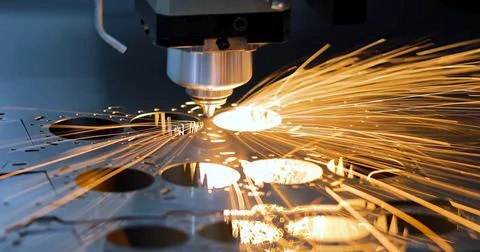 Cnc milling machine. Processing and laser cutting for metal in the industri.. Stock-Fotos