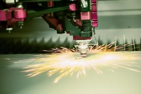 Cnc milling machine. Processing and laser cutting for metal in the industri.. Stock Photos