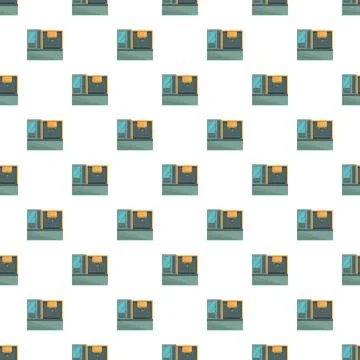 Cnc milling machine robot factory pattern background Stockillustratie