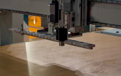 Cnc milling machine, wood processing Stock Photos