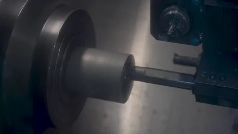 CNC milling machine at work. Cutting tool processing steel metal detail on Stock Footage 184438691